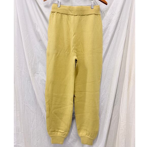 CAARA Wool Blend Mustard Yellow Jogger Pant Small Loungwear Casual Cozy - Picture 3 of 6